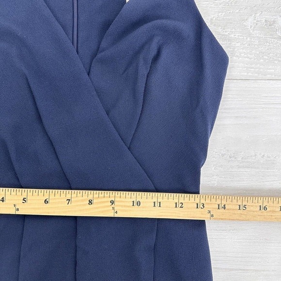 DRESS the Population Ariel Maxi Wrap Dress Small Navy Blue Sleeveless V Neck - Picture 13 of 14